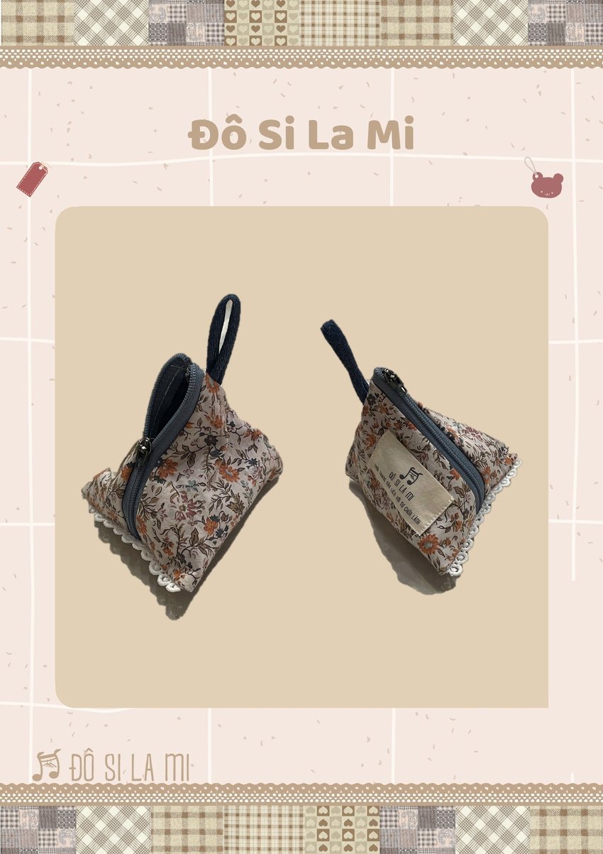 Ví Mini Vải Hoa Cam